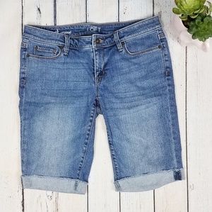 Ann Taylor Loft Cutt Off Denim Jean Shorts Knee Length
